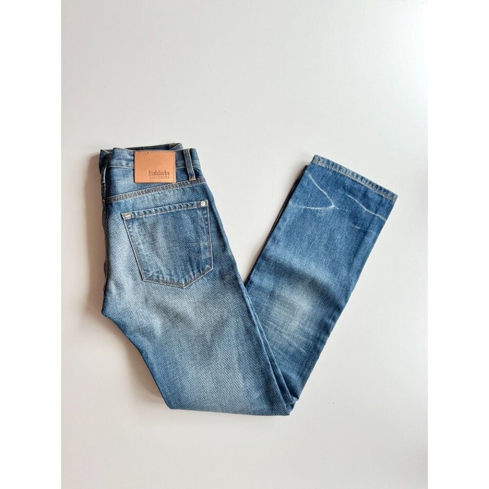 BALDWIN Samuel Fit Medium Wash Low Rise Slim Straight Jeans, Size 29
